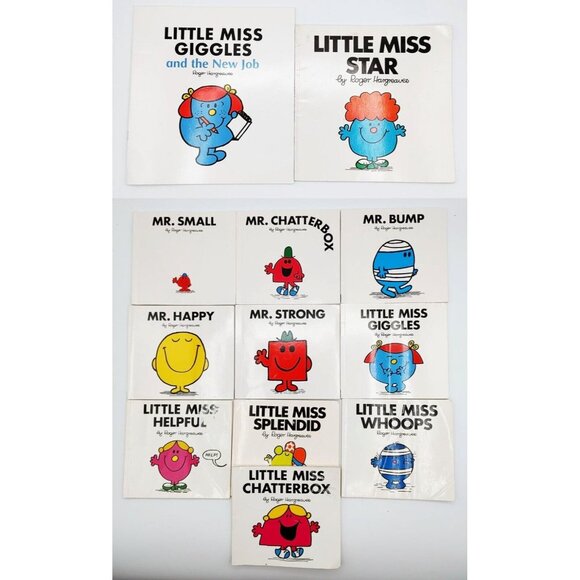 Roger Hargreaves Mr. Men & Little Miss Paperback Book Lot of 12 Kids Vintage - Picture 1 of 5